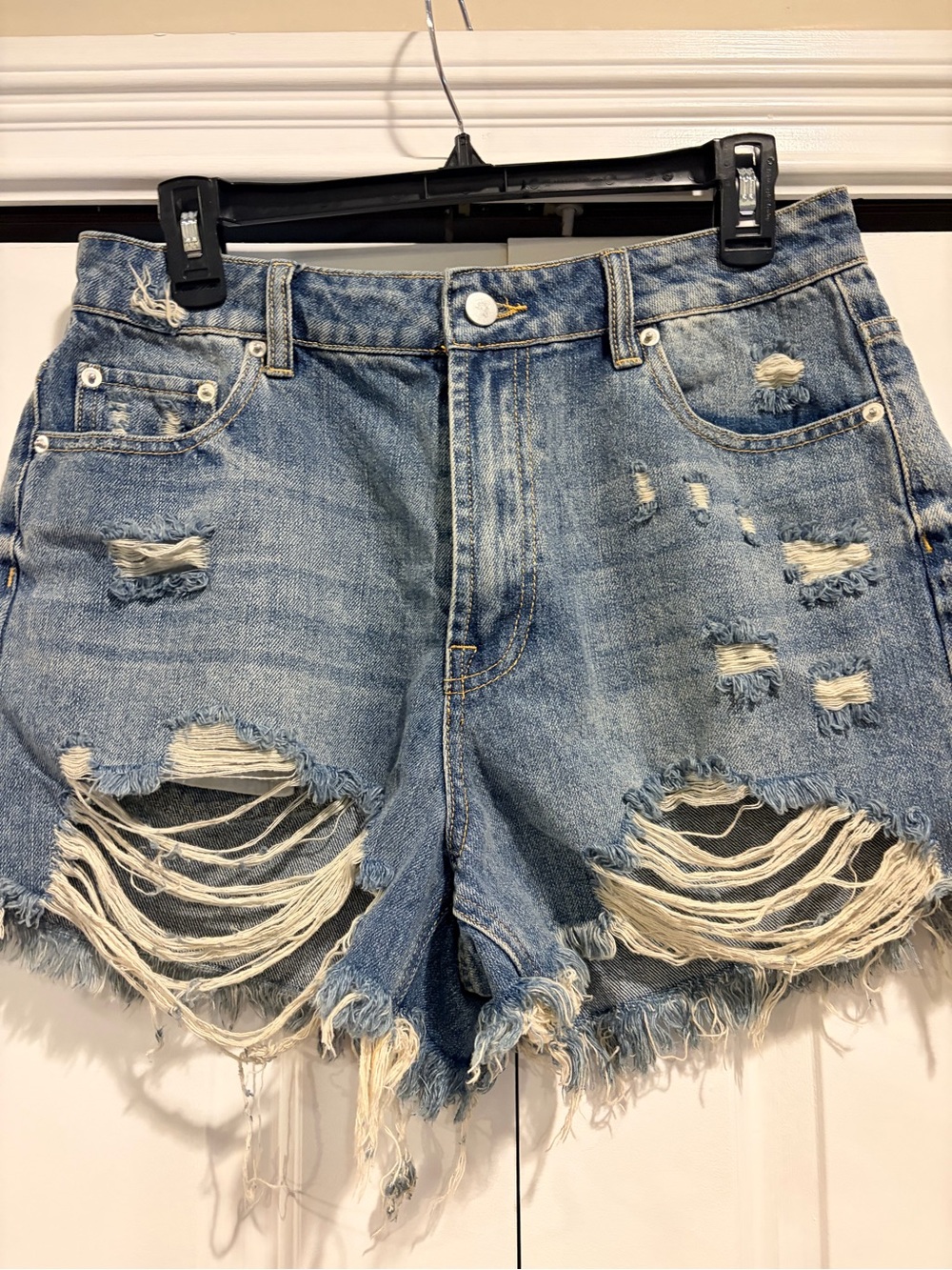 Bluivy Light Blue Distressed Denim Cutoff Shorts